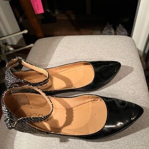 BCBG Paris Black Silver & gold Flats